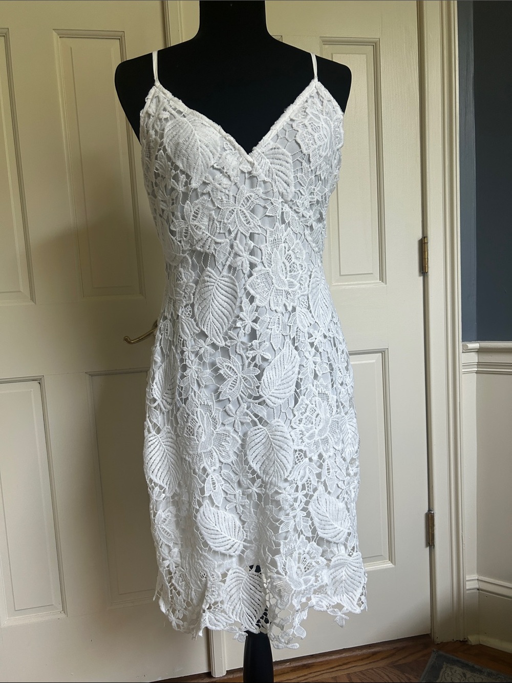 Parisian Works White Lace Midi Slip Dress